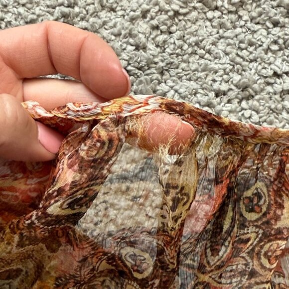 Johnny Was Kanarra Tiered Silk Blouse Flare Sleeves Boho Peasant Size Medium - Picture 8 of 10